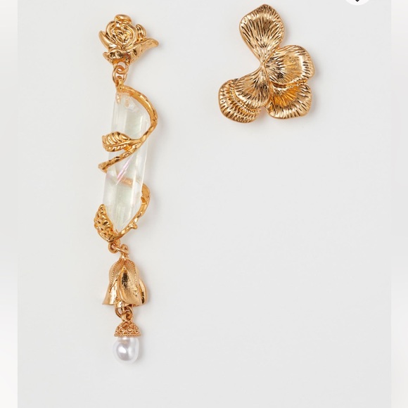 H&M x BROCK COLLECTION ASYMMETRICAL EARRINGS MISMATCHED FASHION STATEMENT - Picture 4 of 13